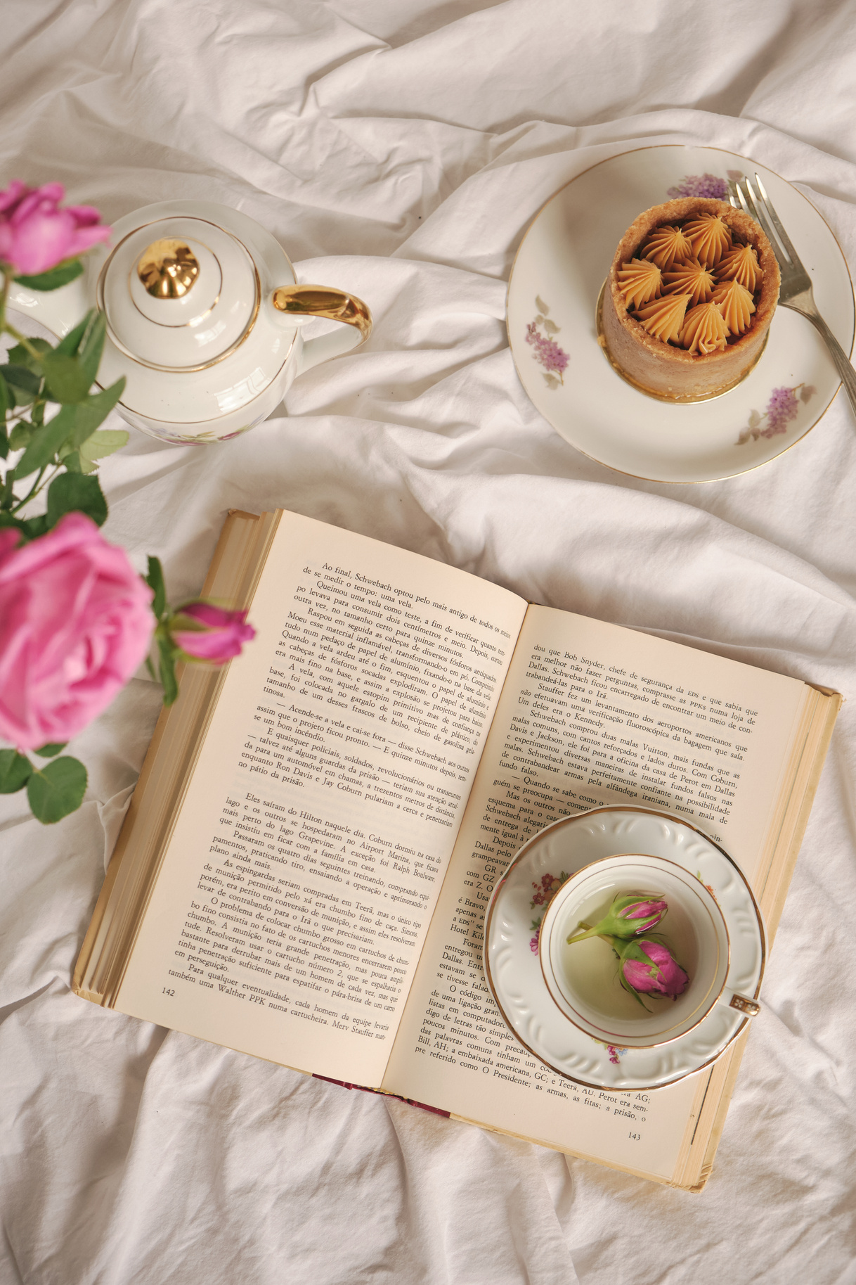 Tea Party with Paperback Book